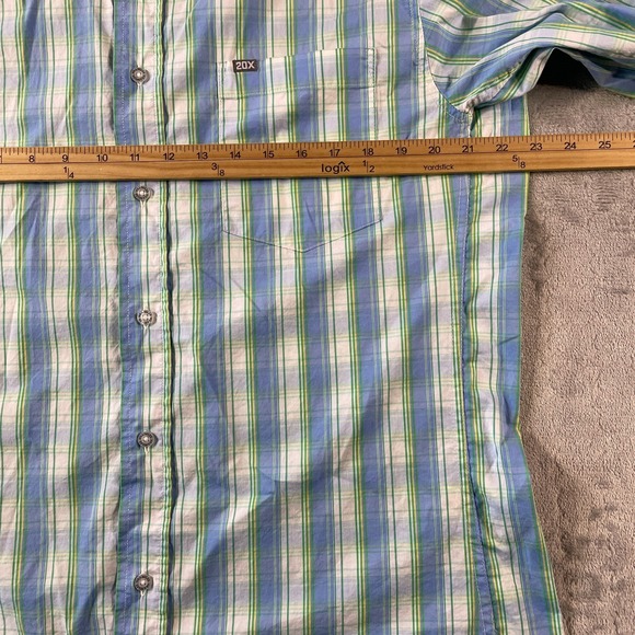 Wrangler Shirt Mens Large Blue Competition Snap Western Cowboy Ranch Workwear - Picture 4 of 9